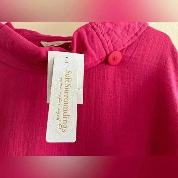 Soft Surroundings Crinkle Gauze Giovinezza Tunic in Raspberry L - Picture 10 of 11